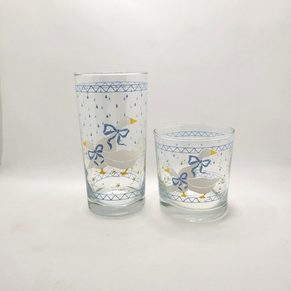 Vintage Anchor Hocking Farm Country Geese Glass Set of 2 Tumblers - Picture 4 of 15